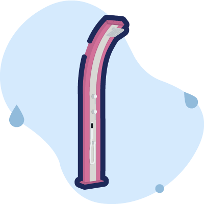doccia dada d340 fucsia con banda inox