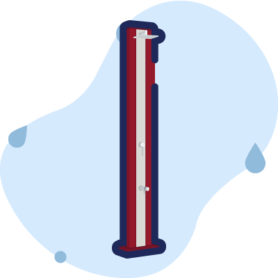 doccia dada s d420 rosso ciliegia con banda inox