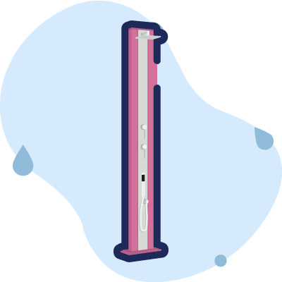 doccia dada s d440 fucsia con banda inox