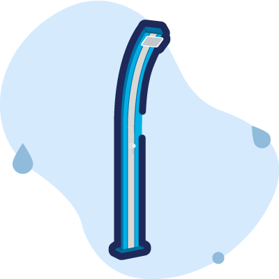doccia spring a100 blu con banda inox