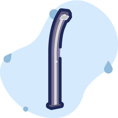 doccia spring a100 viola con banda inox