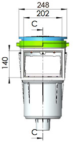 dimensioni skimmer bocca standard